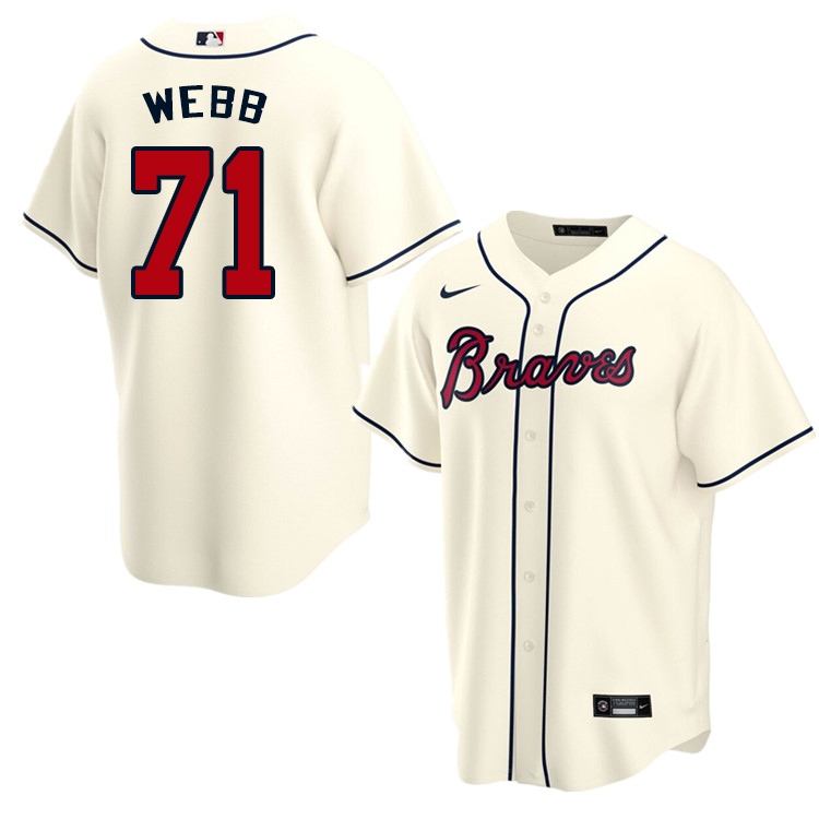 Nike Men #71 Jacob Webb Atlanta Braves Baseball Jerseys Sale-Cream